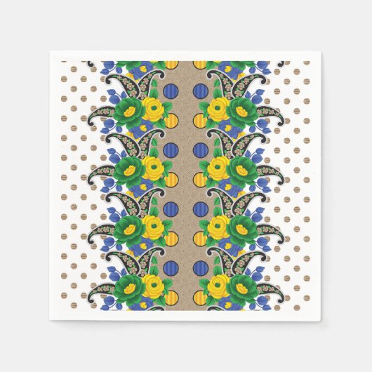 ein Bild eines Musters, das wie ein Pfau aussieht Serviette (Vorderseite)