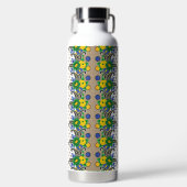 ein Bild eines Musters, das wie ein Pfau aussieht Trinkflasche (Vorderseite)