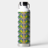 ein Bild eines Musters, das wie ein Pfau aussieht Trinkflasche (Vorderseite)
