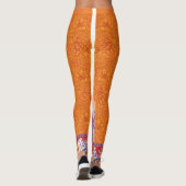 ein Bild eines orangen und blauen Musters Leggings (Rückseite)