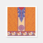 ein Bild eines orangen und blauen Musters Serviette (Vorderseite)