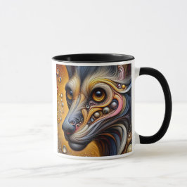 Ein Bild eines surrealistischen Hundes. Tasse