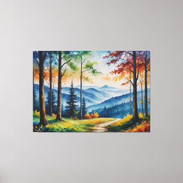 ein Bild eines Weges in einem Wald Leinwanddruck