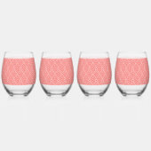 Ein Bild mit einem roten und weißen Muster, hervor Weinglas Ohne Stiel (Vorderseite)