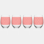 Ein Bild mit einem roten und weißen Muster, hervor Weinglas Ohne Stiel (Links)