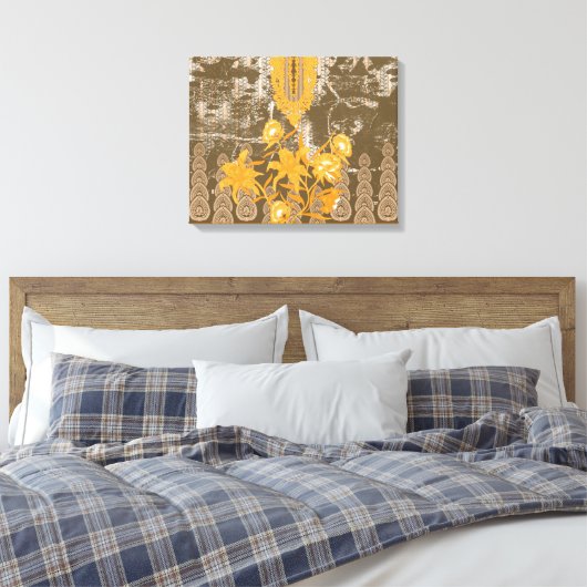ein Bild mit gelben Blumen. Leinwanddruck (Insitu (Schlafzimmer))