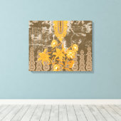 ein Bild mit gelben Blumen. Leinwanddruck (Insitu (Holzboden))