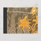 ein Bild mit gelben Blumen. Postkarte (Rückseite)