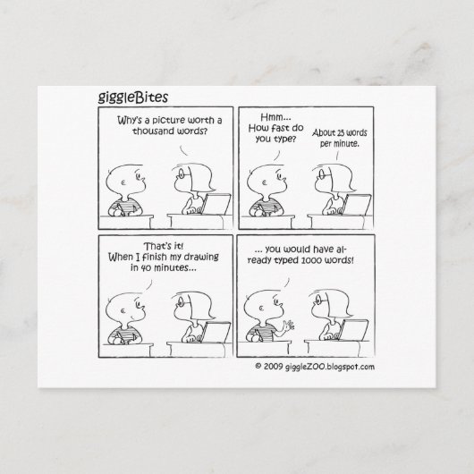 Ein Bild mit tausend Wörtern Postkarte (Vorderseite)