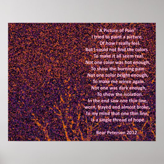 Ein Bild von Schmerz Poster (Vorne)
