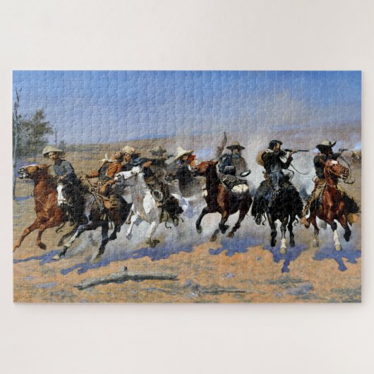 Ein Bindestrich für das Holz 1889 Frederic Remingt Puzzle (Horizontal)
