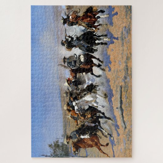 Ein Bindestrich für das Holz 1889 Frederic Remingt Puzzle (Vertikal)