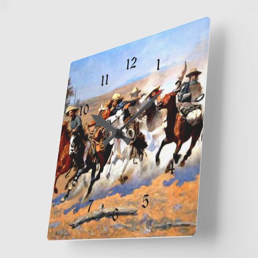 ein Bindestrich für Holz, Frederic Remington, Quadratische Wanduhr (Winkel)