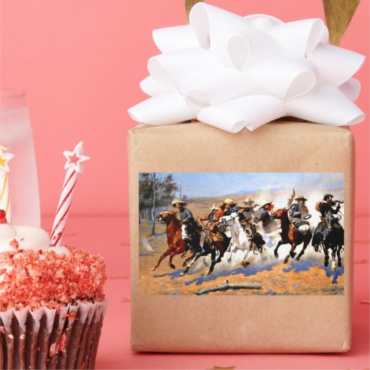 ein Bindestrich für Holz, Frederick Remington, Rechteckiger Aufkleber (Party)