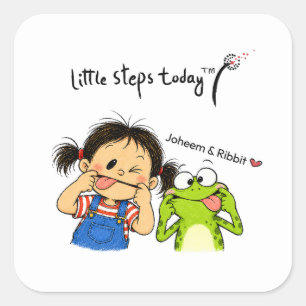 Ein bisschen Albernheit – Joheem & Ribbit Aufklebe Quadratischer Aufkleber