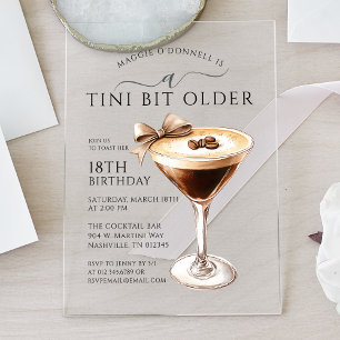 Ein bisschen älter 18. Geburtstag Espresso Martini Acryleinladungen