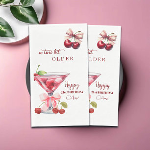 Ein bisschen älter Cherry Martini 21. Geburtstag Serviette