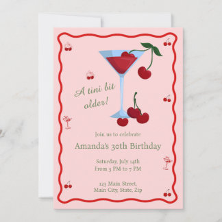 Ein bisschen älter Cherrytini Geburtstag Einladung