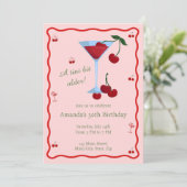 Ein bisschen älter Cherrytini Geburtstag Einladung (Stehend Vorderseite)