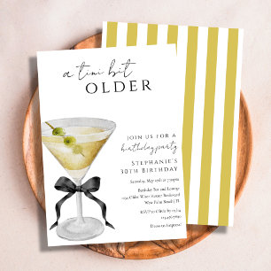 Ein bisschen älter Chic Dirty Martini Geburtstagsf Einladung