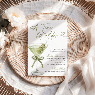 Ein bisschen älter Geburtstagsfeier Olive Martini Einladung