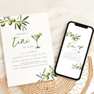 Ein bisschen älter   Lustige Martini-Geburtstagsfe Einladung