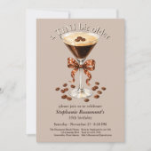 Ein bisschen älter Martini Espresso Brauner Bogen Einladung (Vorderseite)