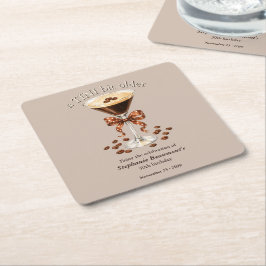 Ein bisschen älter Martini Espresso Brauner Bogen  Rechteckiger Pappuntersetzer