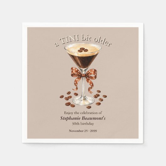 Ein bisschen älter Martini Espresso Brauner Bogen Serviette (Vorderseite)