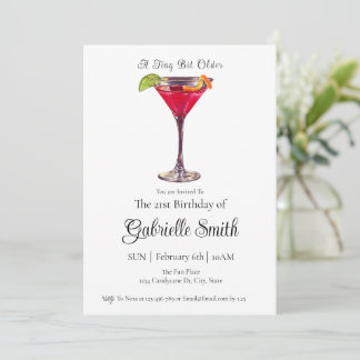 Ein bisschen älter Martini Happy 21. Geburtstag Einladung