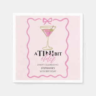 Ein bisschen älter Martini Süße rosa Umrandung Geb Serviette