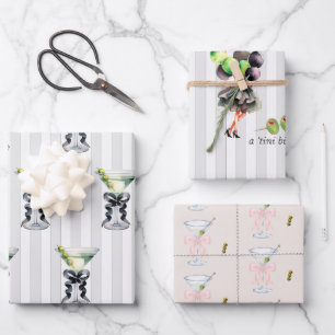 Ein bisschen älter   Martini-Themen-Geburtstag Geschenkpapier Set