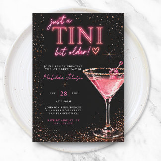 Ein bisschen älter Neonrosa 30. Geburtstag Einladung