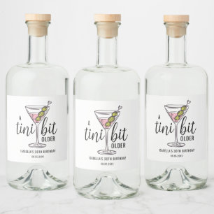Ein bisschen älter Pink Martini Cocktail Geburtsta Alkoholflaschenetikett