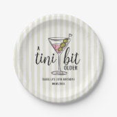 Ein bisschen älter Pink Martini Cocktail Geburtsta Pappteller (Vorderseite)