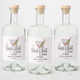 Ein bisschen älter Pink Martini Geburtstag Alkoholflaschenetikett