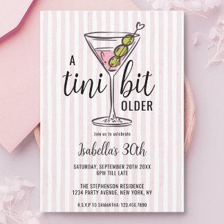 Ein bisschen älter Pink Martini Geburtstag Einladung
