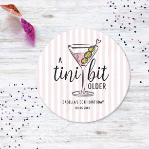 Ein bisschen älter Pink Martini Geburtstag Runder Pappuntersetzer