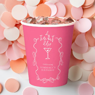 Ein bisschen älter Rosa handgezeichnete Geburtstag Pappbecher
