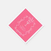 Ein bisschen älter Rosa handgezeichnete Geburtstag Serviette (Ecke)