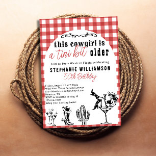 Ein bisschen älter Western-Cowgirl-Geburtstagsfeie Einladung