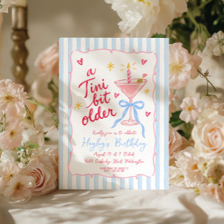 Ein bisschen älter Whimsical Martini Geburtstag Einladung