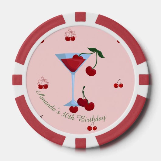 Ein bisschen älterer Cherrytini-Geburtstag Pokerchips (Vorderseite)