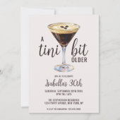 Ein bisschen älterer Espresso Martini Geburtstag Einladung (Vorderseite)