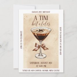 Ein bisschen älterer Espresso Martini Geburtstagsf Einladung