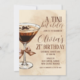 Ein bisschen älterer Espresso Martini Geburtstagsf Einladung
