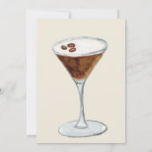 Ein bisschen älterer Espresso Martini Stripe Gebur Einladung (Rückseite)