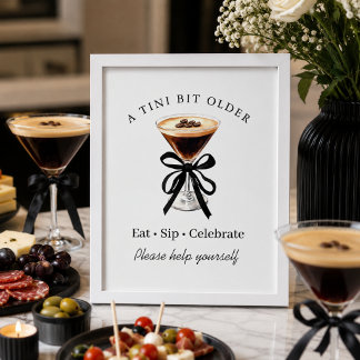 Ein bisschen älterer Espresso-Martini-Tischschild Poster