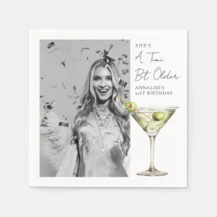 Ein bisschen älterer Foto-Martini-Birthday-Party Serviette