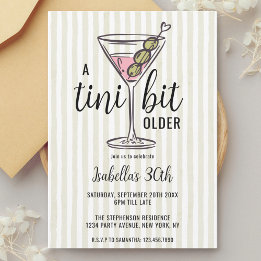 Ein bisschen älterer grüner Martini-Geburtstag Einladung